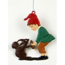 Boy with Squirrel Hanging Ornament Wilhelm Schweizer 