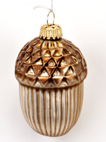 Frosted Mouth Blown Glass Ornament 'Acorn' TEMPORARILY OUT OF STOCK 