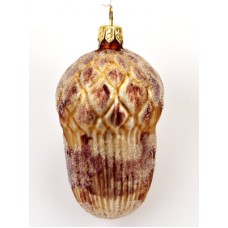 Frosted Mouth Blown Glass Ornament 'Acorn' 