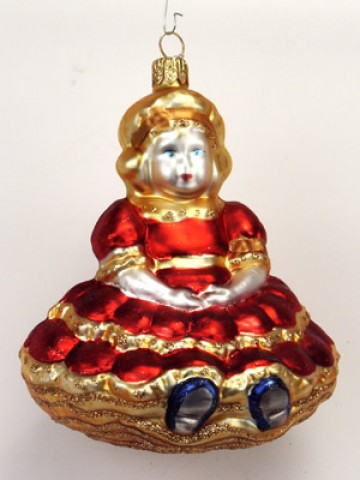 Mouth Blown Glass Ornament 'Red Princess' 