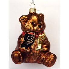  Mouth Blown Glass Ornament 'Patriotic German Teddy Bear' 