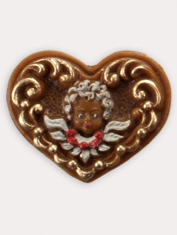 Wax Ornament Hand Painted 'Angel in Heart' 