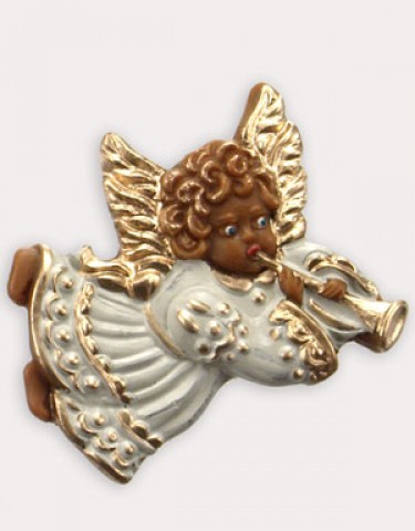 Wax Ornament Hand Painted 'Angel playing the Trumpet' 