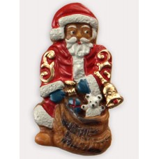 Wax Ornament Hand Painted 'Santa Bell and Sack' 