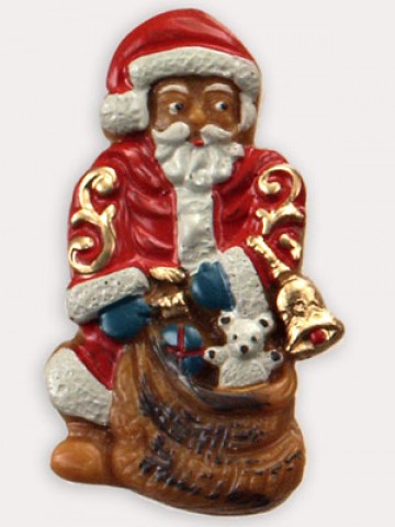 Wax Ornament Hand Painted 'Santa Bell and Sack' 