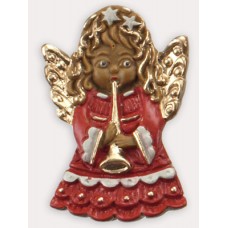 Wax Ornament Hand Painted 'Angel with Horn' 