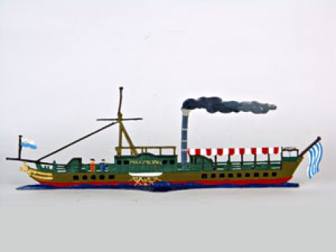 Maximillian Steam Boat Standing Pewter Wilhelm Schweizer 