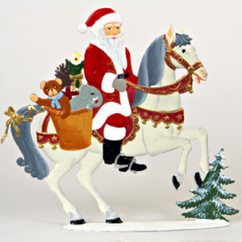 Santa on Horse Anno 1996 Christmas Pewter Wilhelm Schweizer 