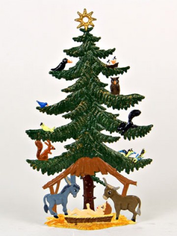 Birds in Tree Christmas Pewter Wilhelm Schweizer