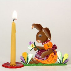 Wilhelm Schweizer Easter Oster Pewter Anno 1996 Bunny with Candle