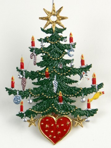 Tree with Herz Christmas Pewter Wilhelm Schweizer - TEMPORARILY OUT OF STOCK
