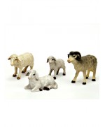 TEMPORARILY OUT OF STOCK Set of Four Handcarved Wooden Sheep - MD