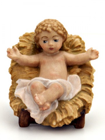 TEMPORARILY OUT OF STOCK Painted Baby Jesus in Manger