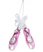 Inge-Glas German Glass Ornament Pink Ballet Slippers  