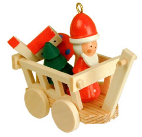 Christian Ulbricht German Ornament Santa Claus in Wagon
