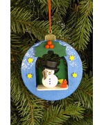 Christian Ulbricht German Ornament Christmas Ball with Snowman - TEMPORARILY OUT OF STOCK