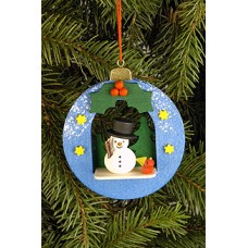 Christian Ulbricht German Ornament Christmas Ball with Snowman - TEMPORARILY OUT OF STOCK