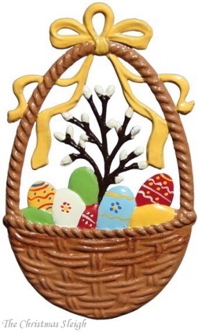 Wilhelm Schweizer Easter Oster Pewter Egg Basket 
