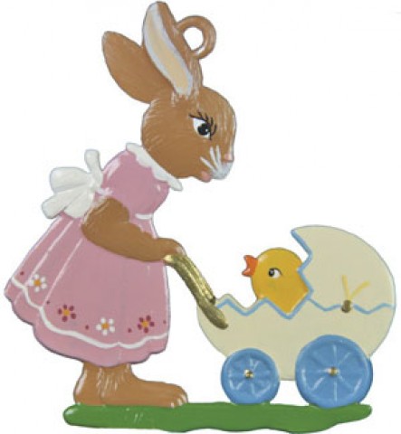 Wilhelm Schweizer Easter Oster Pewter Bunny with Stroller