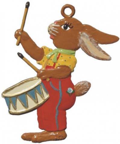 Wilhelm Schweizer Easter Oster Pewter Bunny Drummer