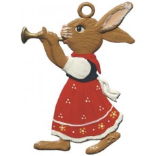 Wilhelm Schweizer Easter Oster Pewter Bunny Playing Trumpet 