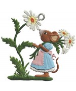Mouse Picking Flowers Easter Oster Pewter Wilhelm Schweizer 