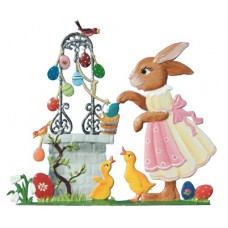 Wilhelm Schweizer  Easter Oster Pewter  Anno 2011 Bunny at Well
