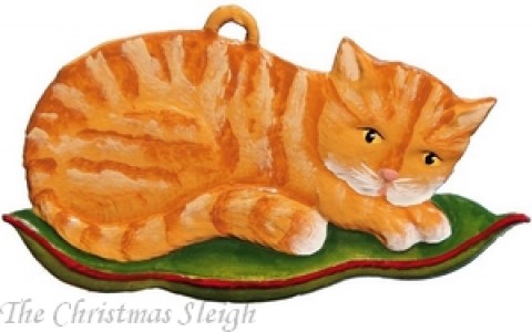 Sleeping Cat on Pillow Hanging Ornament Wilhelm Schweizer 