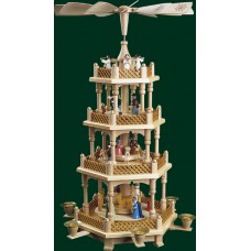 TEMPORARILY OUT OF STOCK <BR><BR>  Nativity 3 Tier Christmas Pyramid 