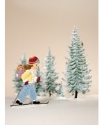 Girl Skiing Set Christmas Pewter Wilhelm Schweizer - TEMPORARILY OUT OF STOCK