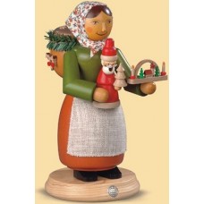 Mueller Smokerman Erzgebirge Wooden Christmas Saleswoman - TEMPORARILY OUT OF STOCK