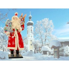 TEMPORARILY OUT OF STOCK - Ino Schaller Paper Machee Santa Large Old Red with Tree