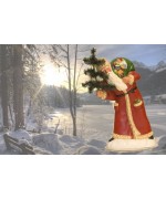 Ino Schaller Paper Machee Santa 'Large oldred with Tree' 