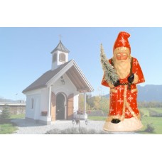 TEMPORARILY OUT OF STOCK Ino Schaller Paper Machee Santa  'with snow Tree' 