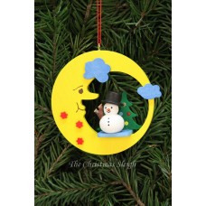 Christian Ulbricht German Ornament Snowman in Moon - TEMPORARILY OUT OF STOCK