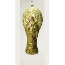 Mouth Blown Glass Ornament 'Gold Angel' 