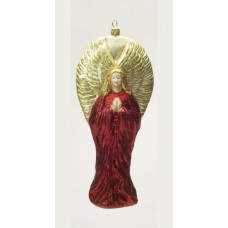 Mouth Blown Glass Ornament 'Red Angel' 