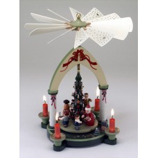 TEMPORARILY OUT OF STOCK <BR><BR> Beautifully Painted Santa with  Children and Toys Pyramid Made in Ger