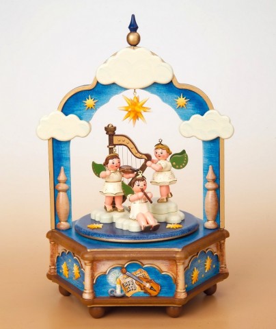 Stille Nacht Music Box Original HUBRIG Wooden Figuren 