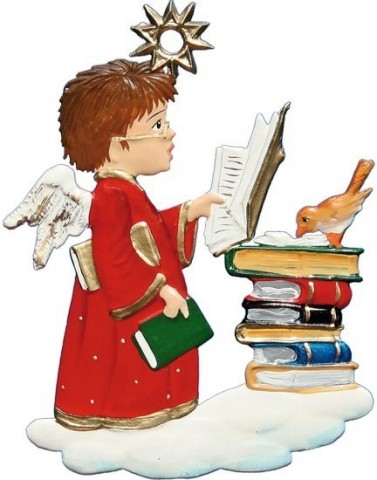 Angel Reading Christmas Pewter Wilhelm Schweizer - TEMPORARILY OUT OF STOCK