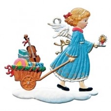 Angel Pulling Wagon Christmas Pewter Wilhelm Schweizer Anno 2008 - TEMPORARILY OUT OF STOCK