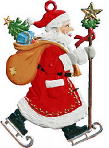 Santa Skating Christmas Pewter Wilhelm Schweizer 