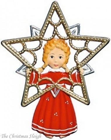 Angel with Filigree Star Christmas Pewter Wilhelm Schweizer