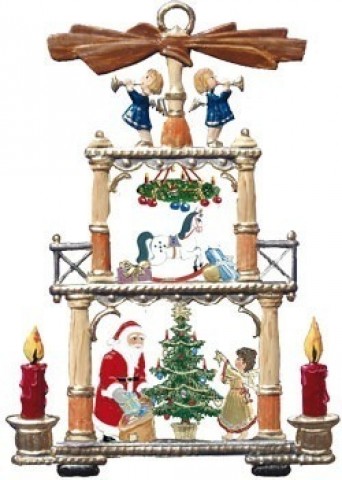 Weihnachtspyramide mit Nikolaus Christmas Pewter Wilhelm Schweizer 