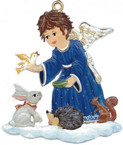 Angel with Animals Christmas Pewter Wilhelm Schweizer