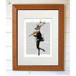 Dancing Deer with Violin FabFunky Book Print - TEMPORARILY OUT OF STOCK
