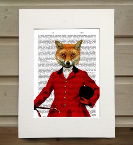 Fox Hunter Portrait FabFunky Book Print