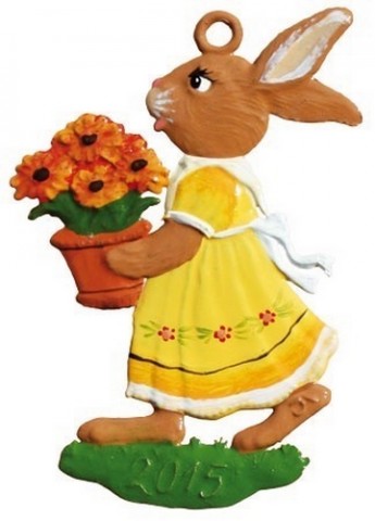 Bunny with Flower Pot Easter Oster Pewter Wilhelm Schweizer