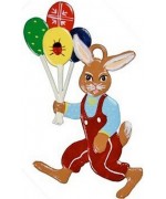 Wilhelm Schweizer Easter Oster Pewter Hase mit Luftballon