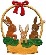 Wilhelm Schweizer Easter Oster Pewter Basket of Bunnies